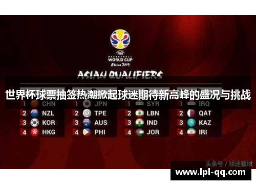 世界杯球票抽签热潮掀起球迷期待新高峰的盛况与挑战